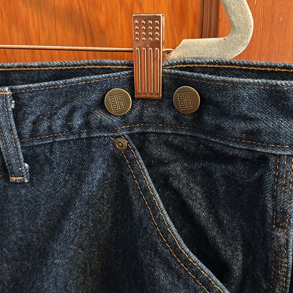 💜💜 BIG BILL Heavy Duty Denim Jean’s Men’s Size 40X30 - Picture 7 of 10